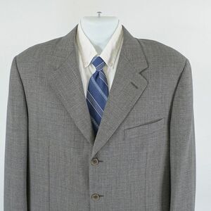 Canali Super 120s Wool Gray Sharskin Brown Windowpane Blazer 42R Tagged 44L 3 Bu